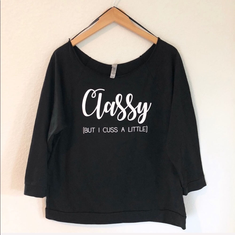 2/$10 Original Cold Shoulder Slouchy Tee Crew